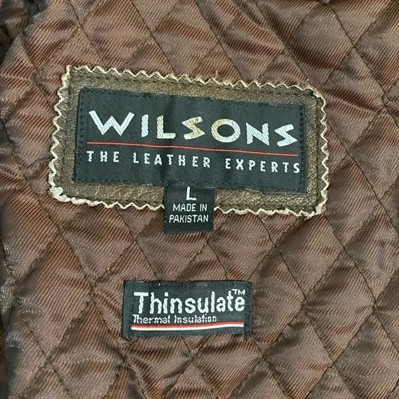 Vintage Wilsons Leather Coat Jacket Distressed Heavyweight Thinsulate - Picture 12 of 14
